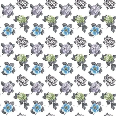 Pavonia Floral Panel 03 Cobalt Wallpaper | Designers Guild Europe