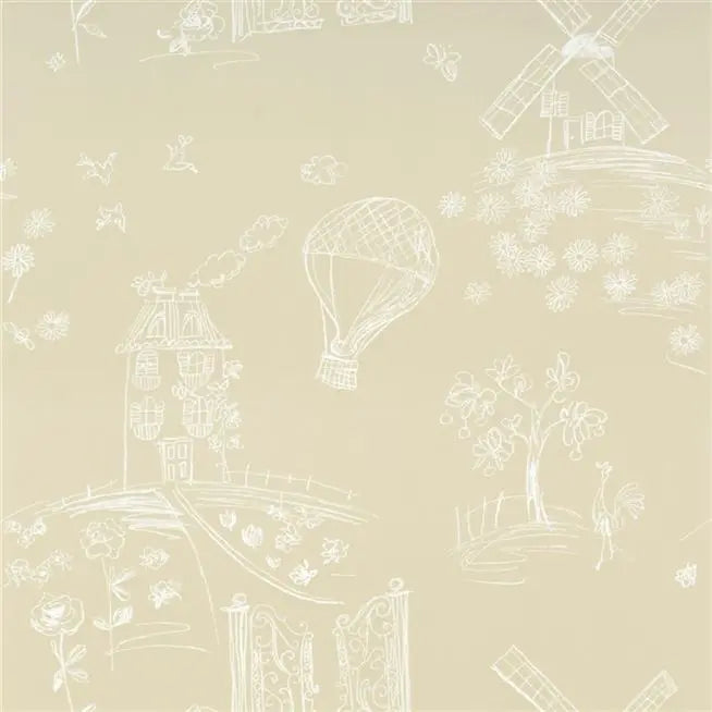 Meadowsweet Hot Air Balloon 01 Ecru Wallpaper | Designers Guild Europe