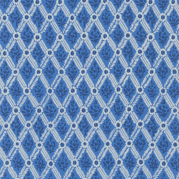 St John Street Small Scale Trellis Ink Blue | Designers Guild Europe
