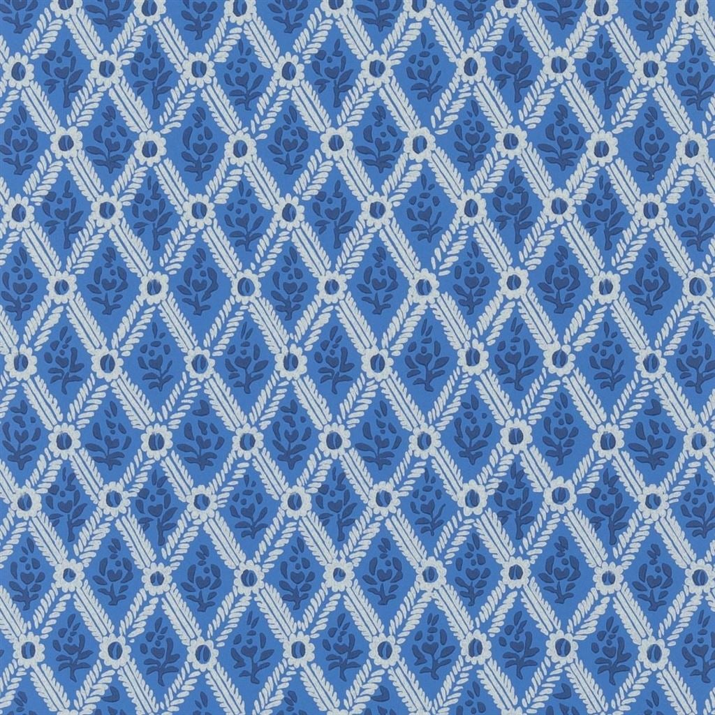 St John Street Small Scale Trellis Ink Blue | Designers Guild Europe