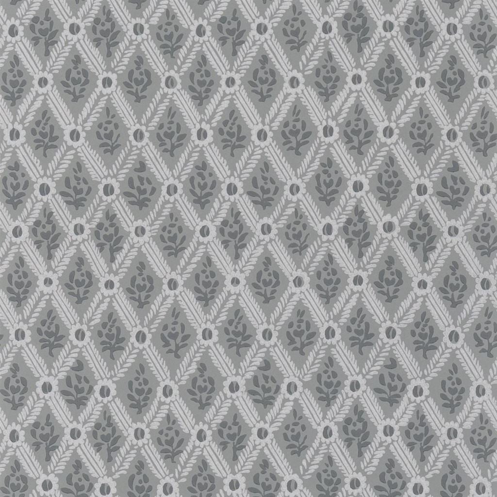 St John Street Small Scale Trellis Slate | Designers Guild Europe