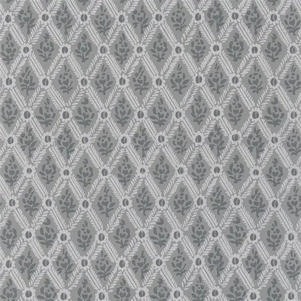 St John Street Small Scale Trellis Slate Wallpaper | Designers Guild Europe