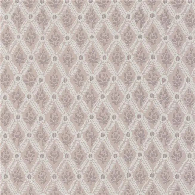 St John Street Small Scale Trellis Vintage Rose Red Wallpaper | Designers Guild Europe