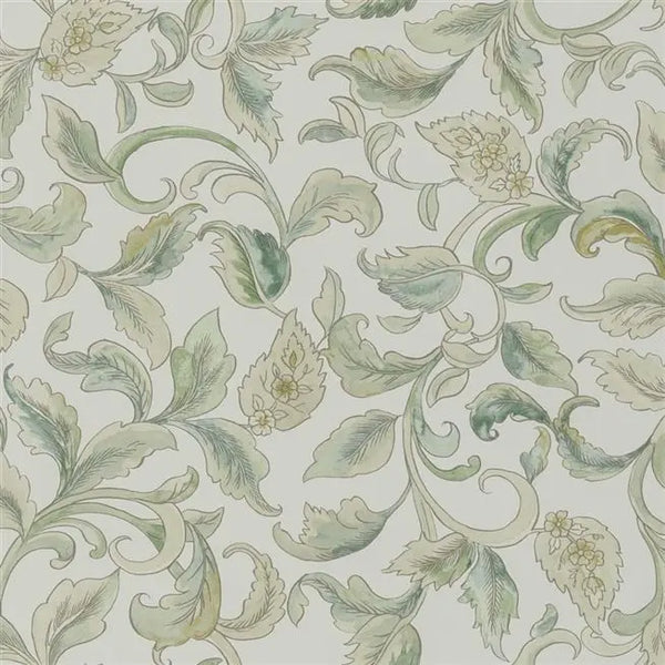 Piccadilly Park Leaves Lichen Wallpaper | Designers Guild Europe