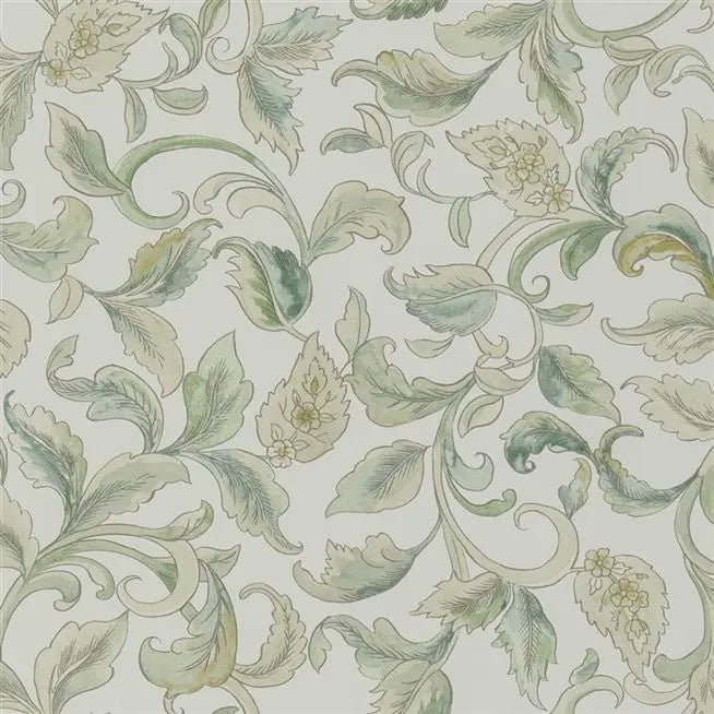 Piccadilly Park Leaves Lichen Wallpaper | Designers Guild Europe