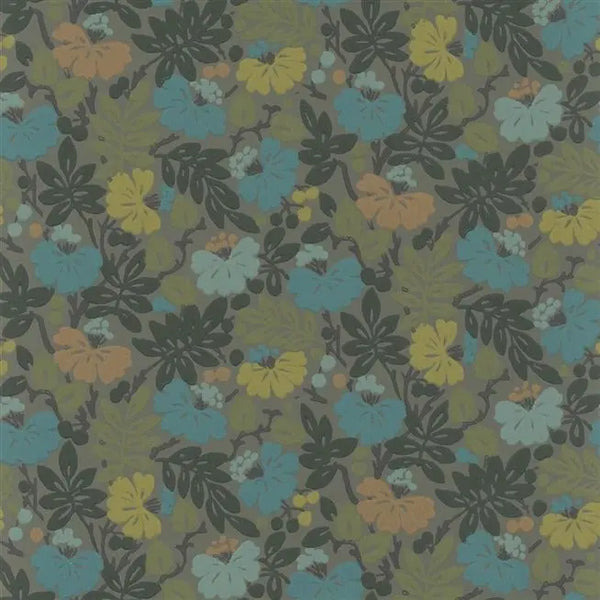 Carlisle Fauna Floral Forest Green Wallpaper | Designers Guild Europe