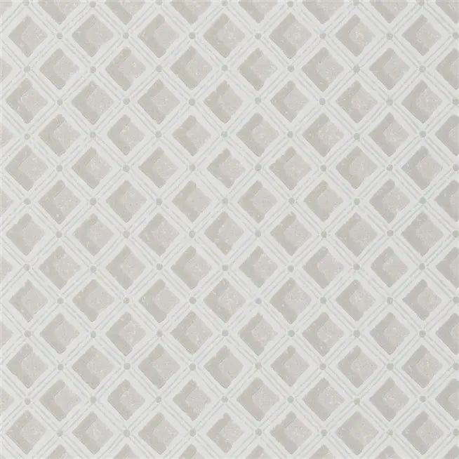 Amsee Geometric Diamond Plaster Wallpaper | Designers Guild Europe