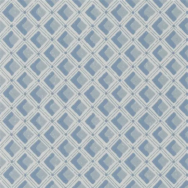 Amsee Geometric Diamond Blue | Designers Guild Europe
