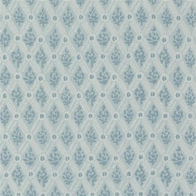 St John Street Small Scale Trellis Duck Egg Wallpaper | Designers Guild Europe