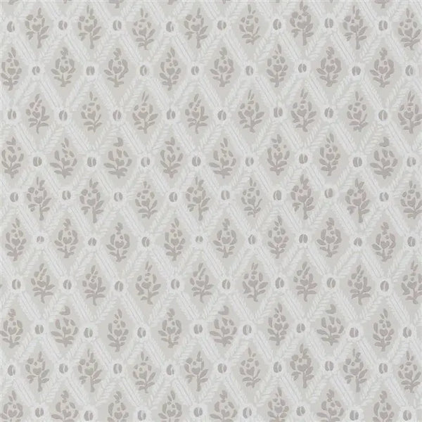 St John Street Small Scale Trellis LimeStone Wallpaper | Designers Guild Europe