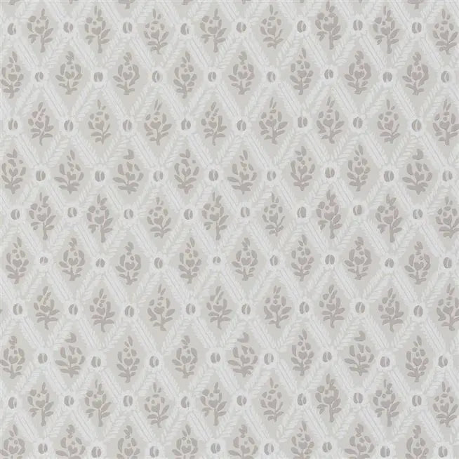 St John Street Small Scale Trellis LimeStone Wallpaper | Designers Guild Europe