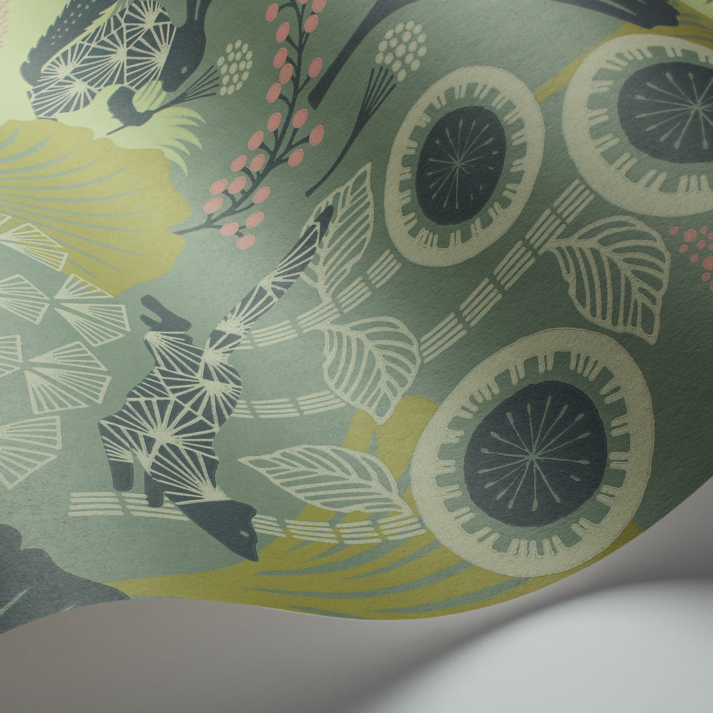 Mårdgömma Mineral Room Setting | Schumacher Wallpaper