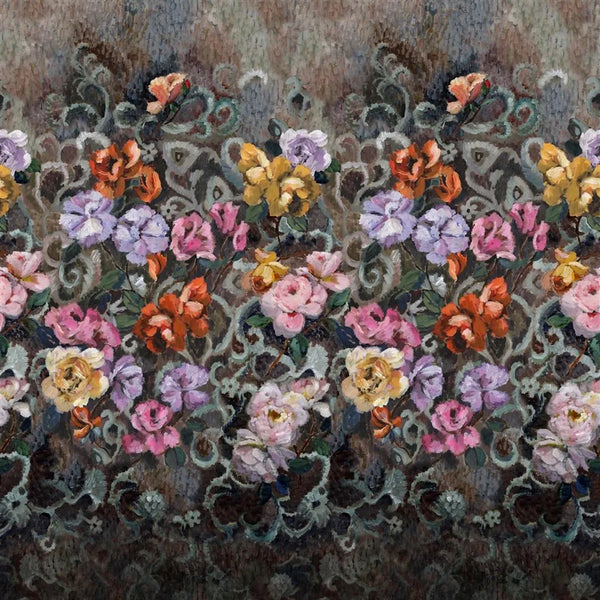 Tapestry Flower Panel 02 Damson | Designers Guild Europe