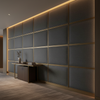 Fine Pebble Grain Deep Charcoal Upholstered Wall Panel | Architectural Fabrics
