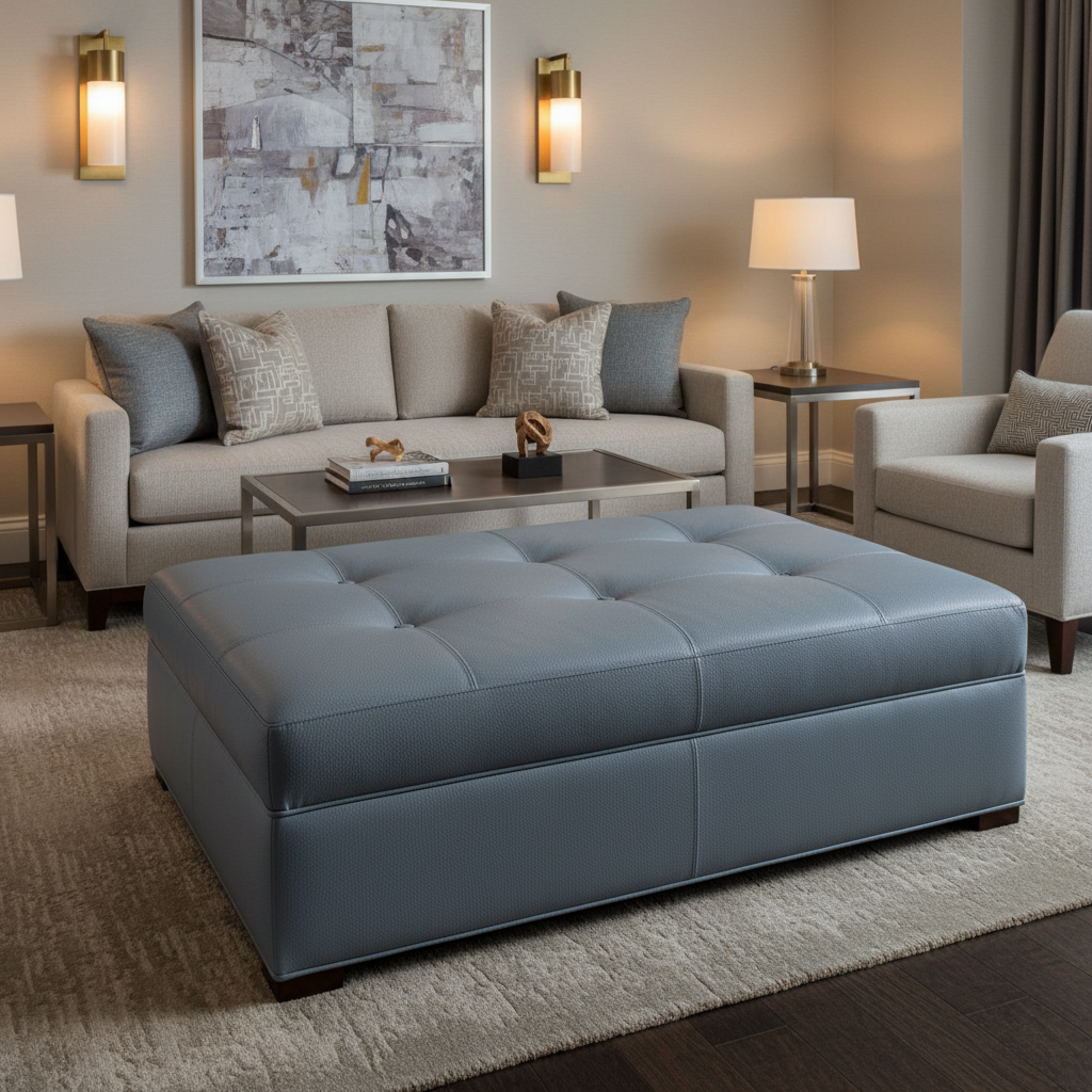 Quintana Bay - Canal Upholstered Ottoman | Architectural Fabrics