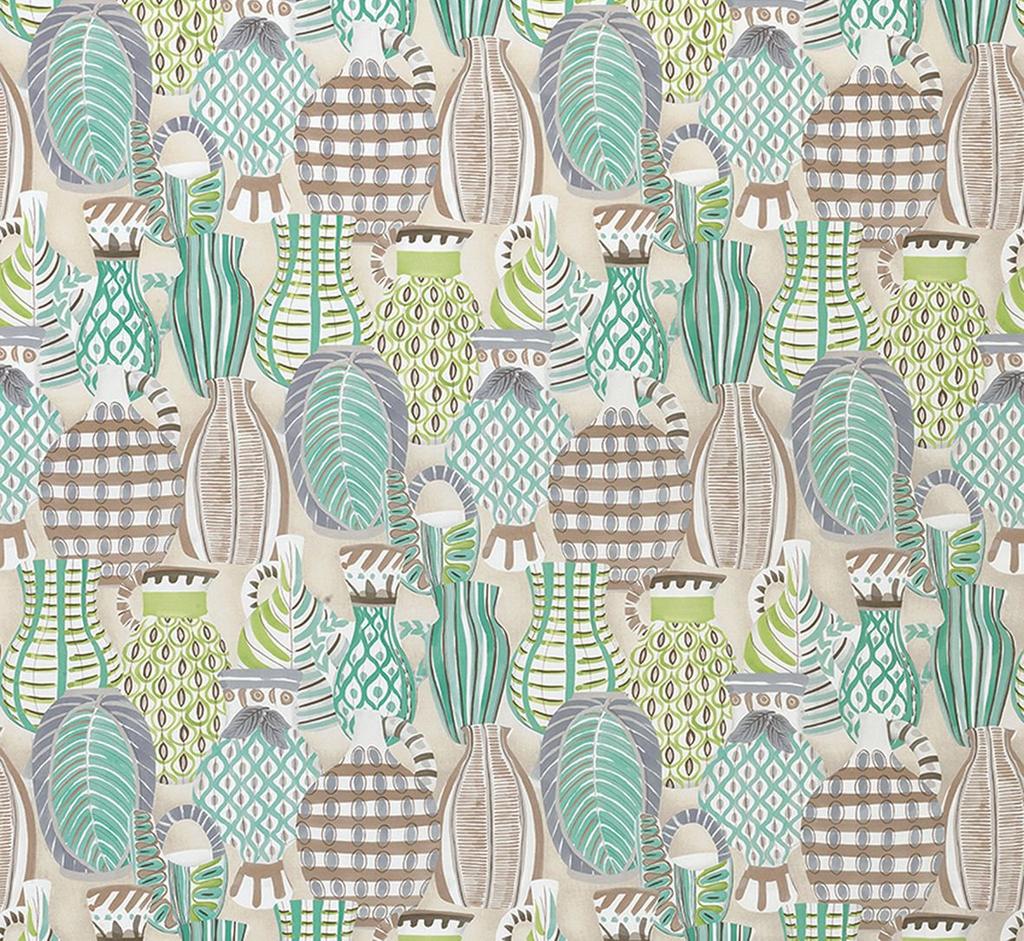DWCY-900154 Nina Campbell Fabric Aqua-Green designer-wallcoverings-los-angeles