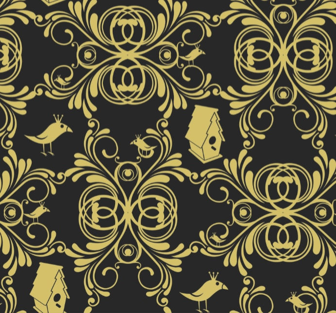 Coo Coo a Doo - Yellow and Black - Pattern Design Lab