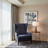 Woven Crosshatch Texture Deep Indigo Upholstered Chair | Architectural Fabrics