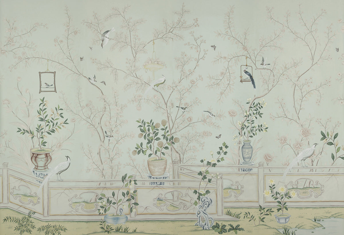 Salon Vert — Standard colourway on Adam Grey dyed silk