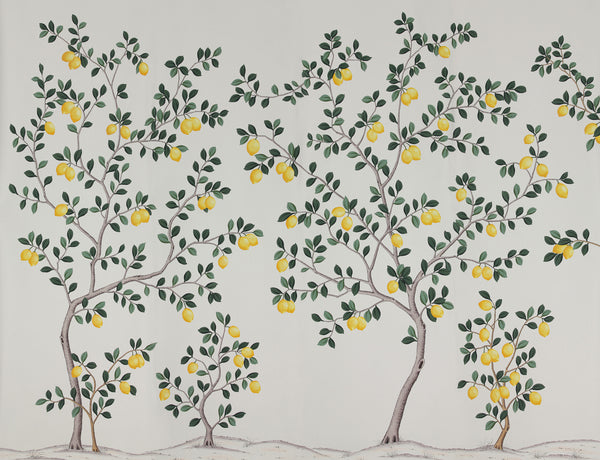 Lemon Grove — Bleached White dyed silk