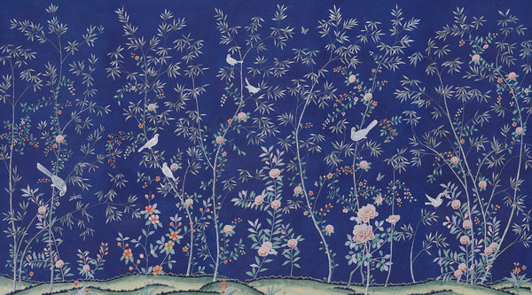 Portman — Edo custom blue painted silk