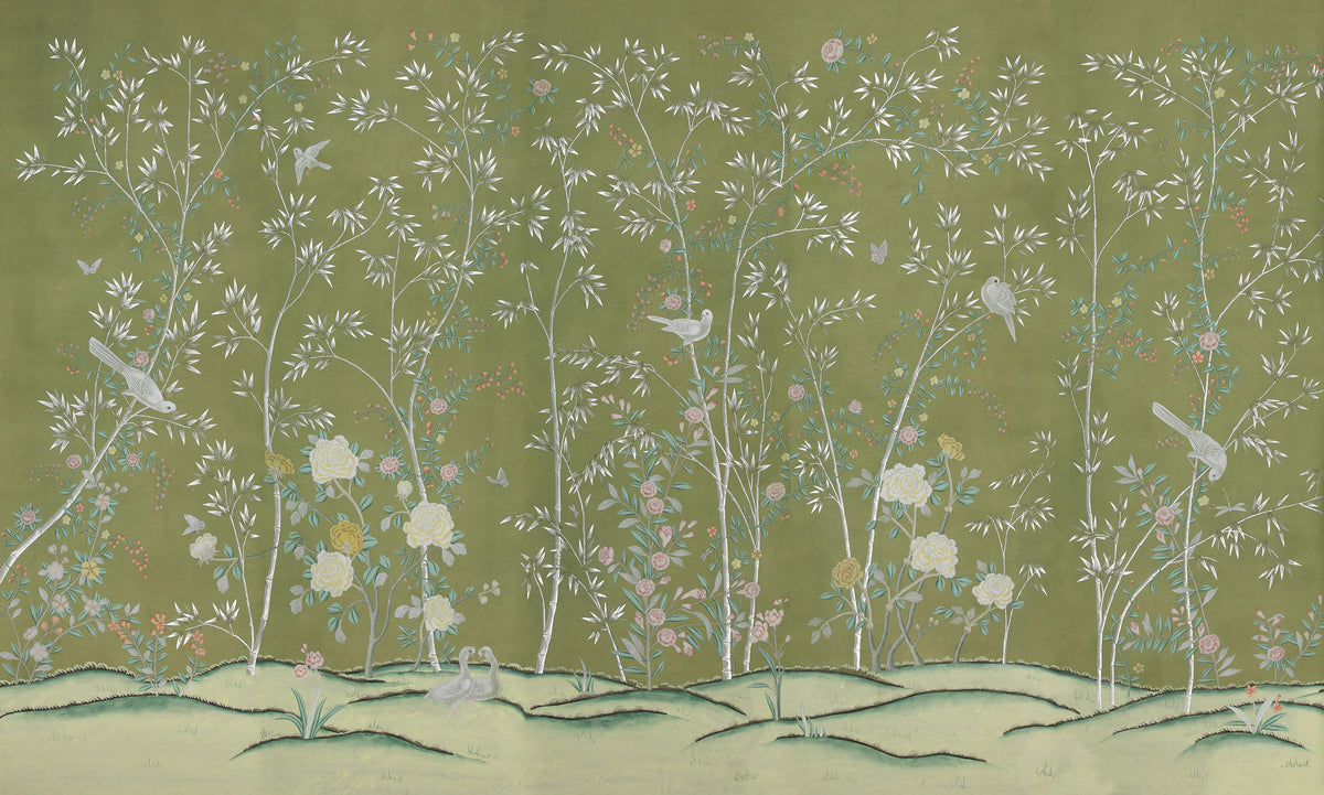 Portman — Special Colourway on green painted silk