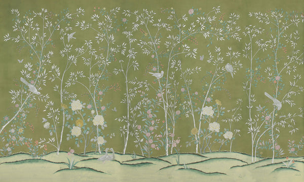 Portman — Special Colourway on green painted silk
