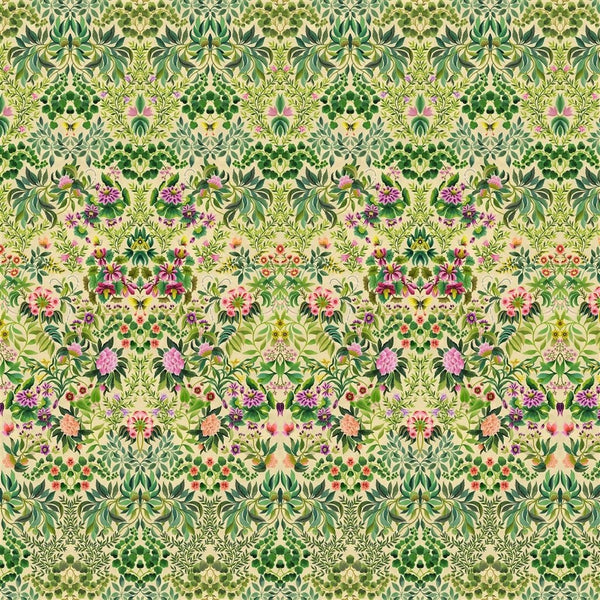 Ikebana Grande kaleidoscopic Damask Panel 01 | Designers Guild Europe