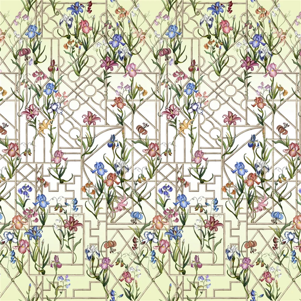 Fretwork Garden Panoramic Panel 01  Wallpaper | Christian Lacroix Europe