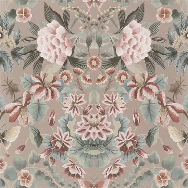 Ikebana Damask Taupe Wallpaper | Designers Guild Europe