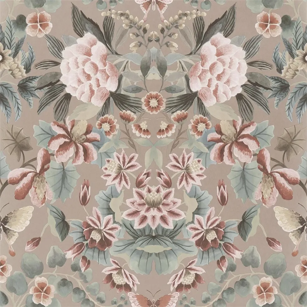 Ikebana Damask Taupe Wallpaper | Designers Guild Europe