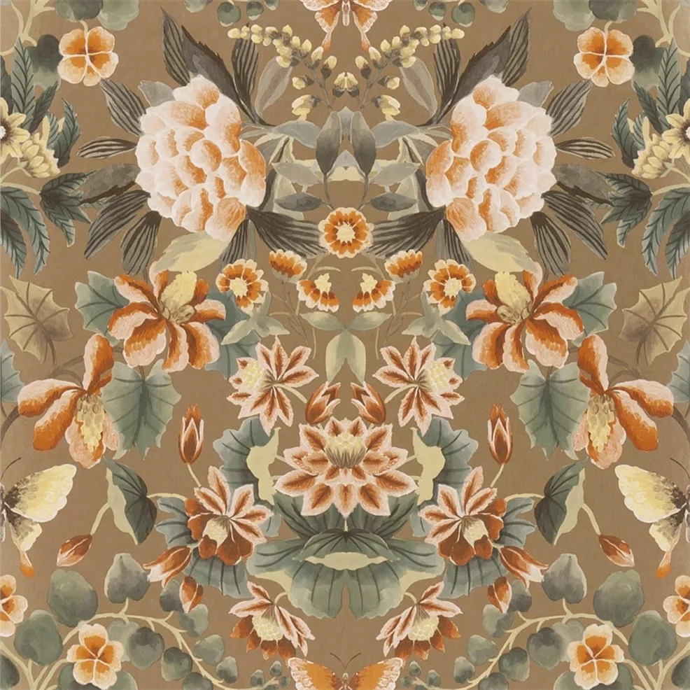Ikebana Damask Gold Wallpaper | Designers Guild Europe