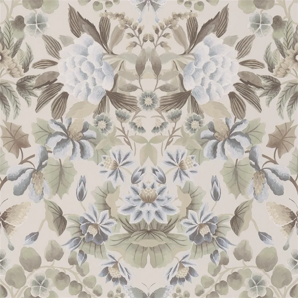 Ikebana Damask Eu de Nil Wallpaper | Designers Guild Europe