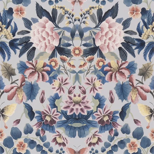 Ikebana Damask Blue Wallpaper | Designers Guild Europe