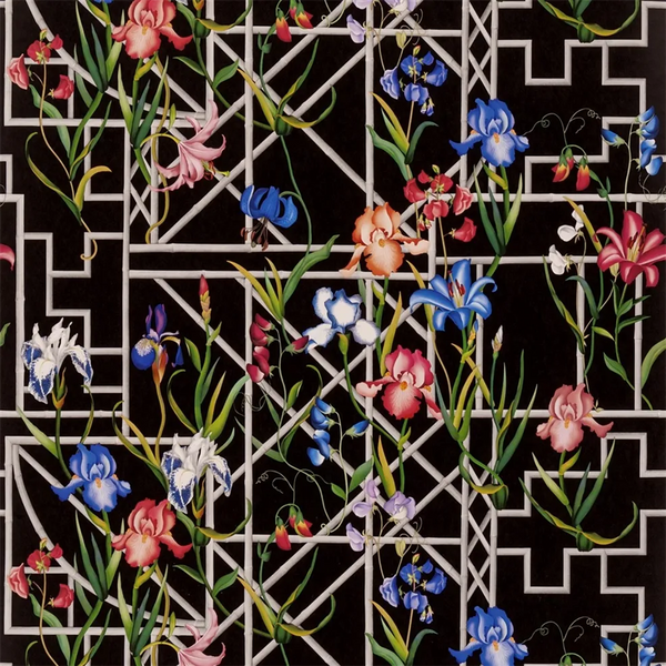 Fretwork Garden 03 Black Wallpaper | Christian Lacroix Europe