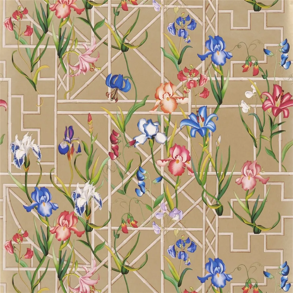 Fretwork Garden 04 Gold Wallpaper | Christian Lacroix Europe