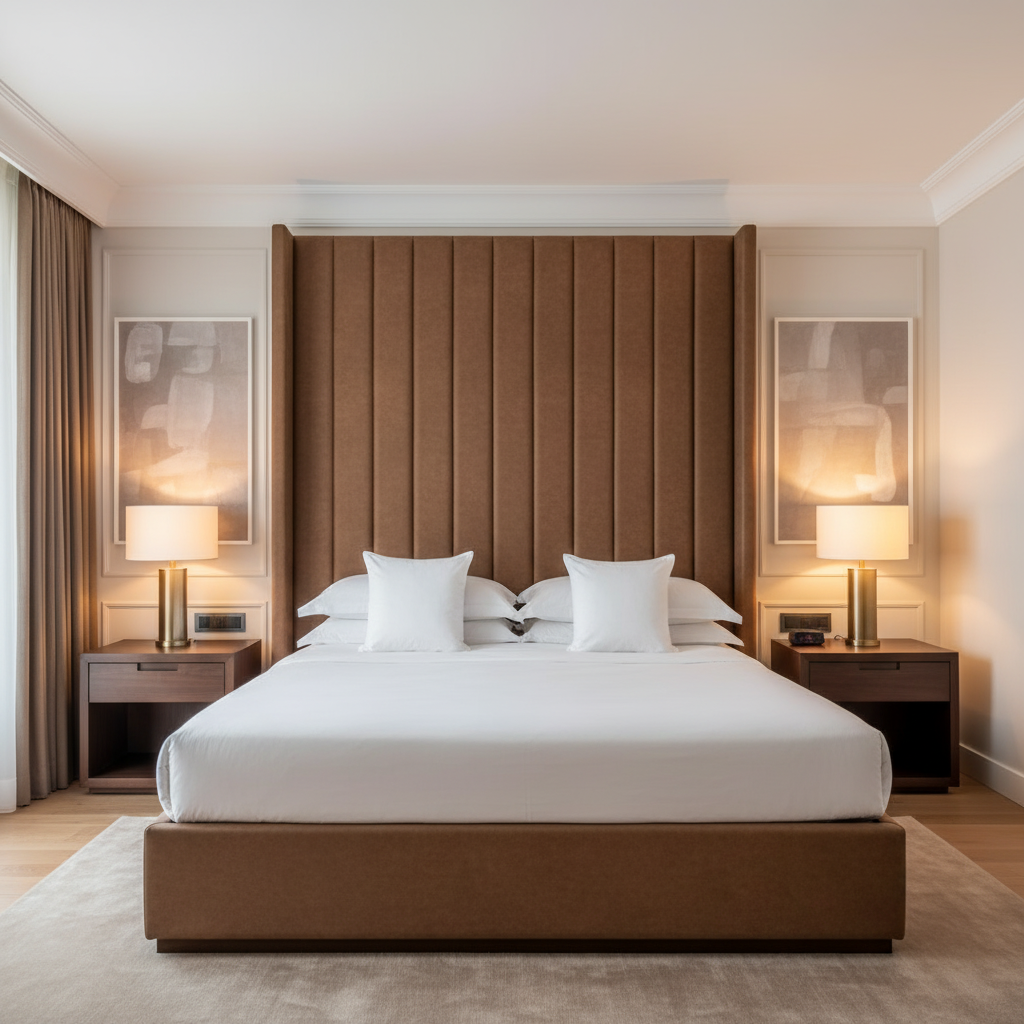 Aragon - Cocoa Bean Performance Vinyl Upholstered Headboard | Architectural Fabrics