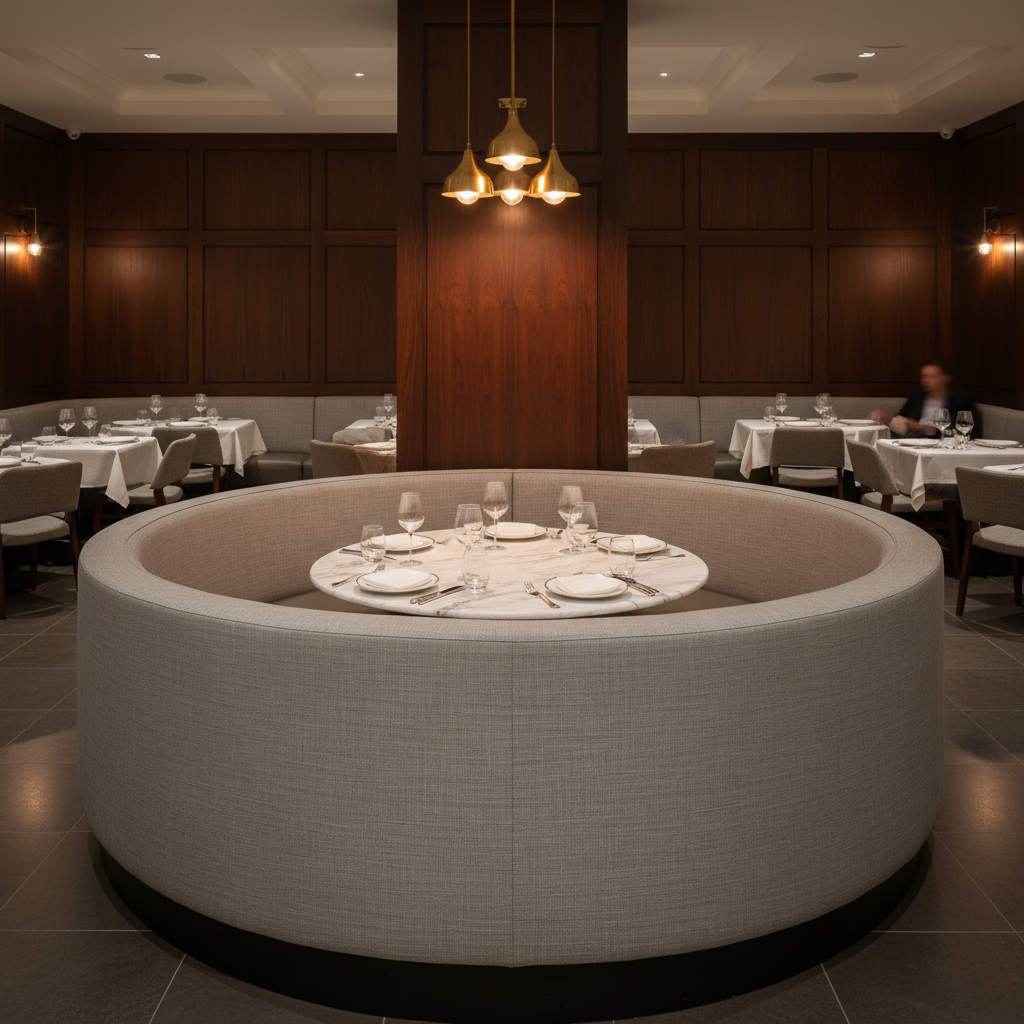 Turneffe - Dove Upholstered Banquette | Architectural Fabrics