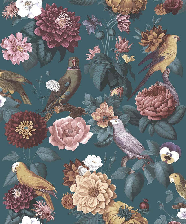 Romantico Selvaggio Petrol | Masi Wallcovering