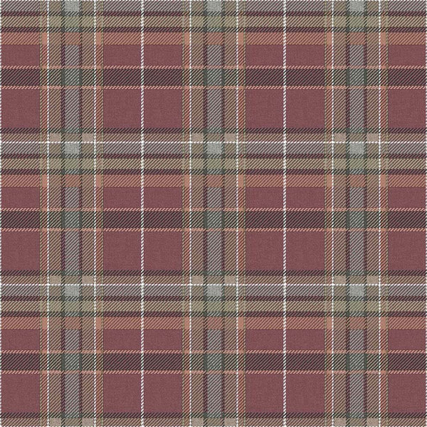 Tartan Classico Burgundy | Masi Wallcovering