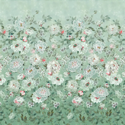 Fleur Blanche Panel 01 Eu de Nil Green | Designers Guild Europe