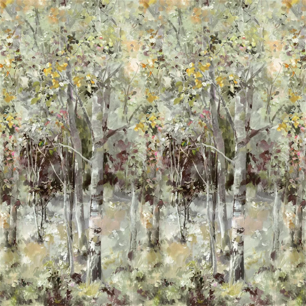 Bois de Bouleau Scene 2 Panel 01 Sepia Wallpaper | Designers Guild Europe