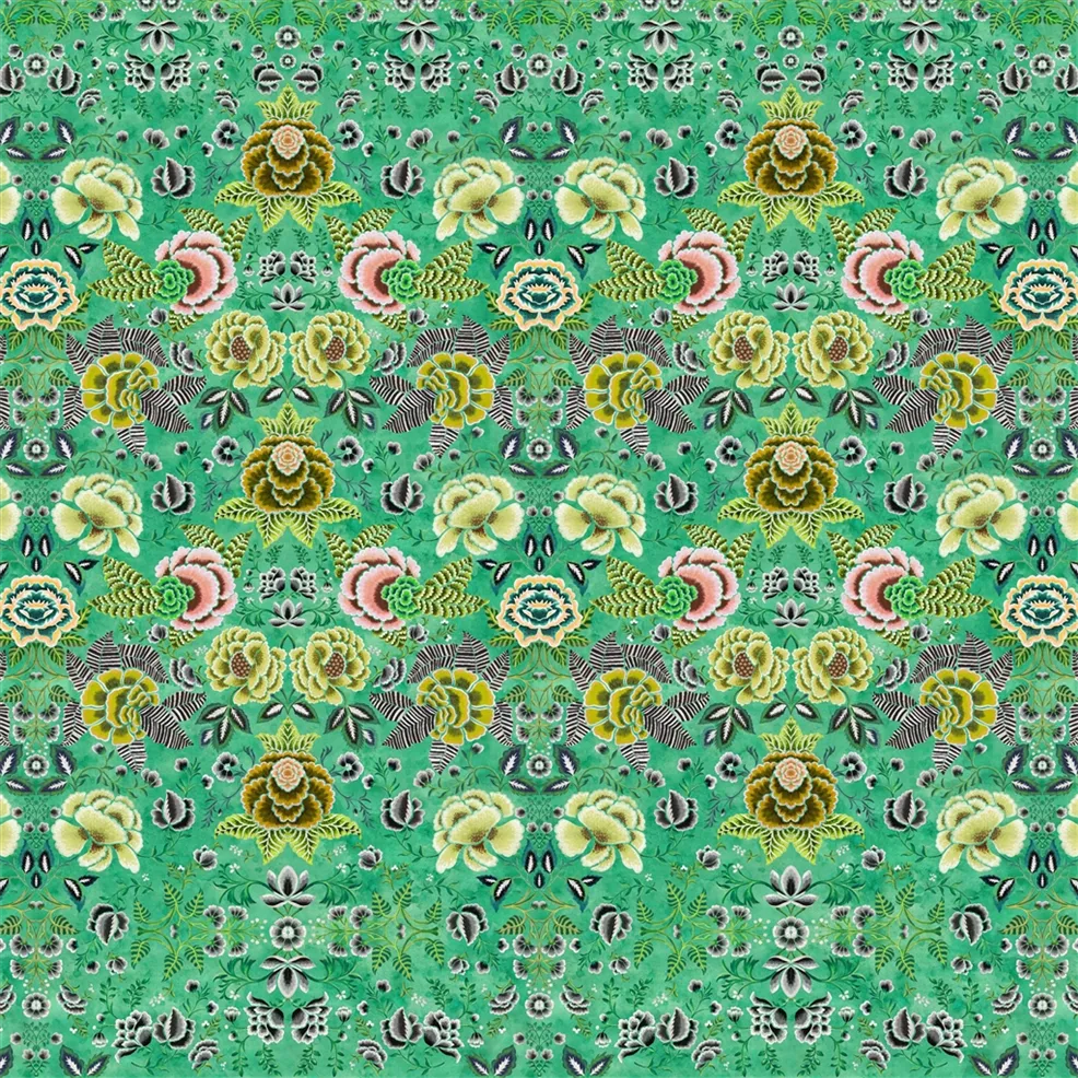 Rose de Damas Panel 02 Jade | Designers Guild Europe