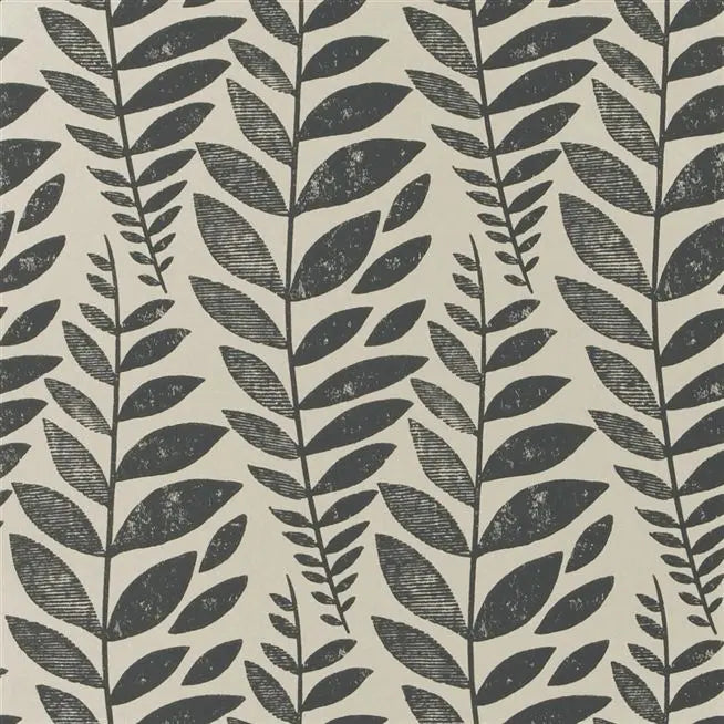 Odhni Batik leaf  08 Graphite Wallpaper | Designers Guild Europe