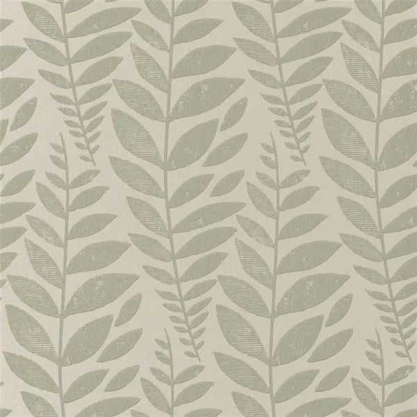 Odhni Batik leaf  09 Steel Wallpaper | Designers Guild Europe