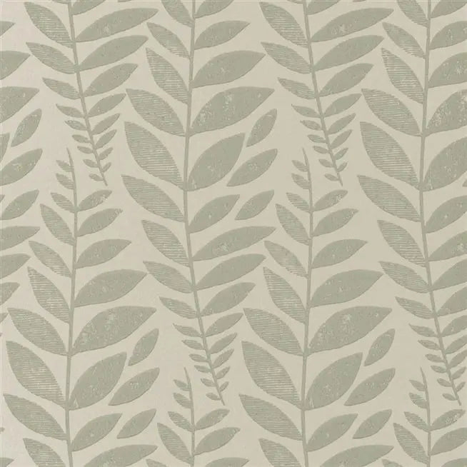 Odhni Batik leaf  09 Steel Wallpaper | Designers Guild Europe