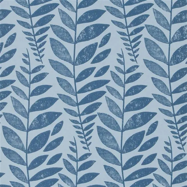 Odhni Batik leaf  01 Lapis Wallpaper | Designers Guild Europe