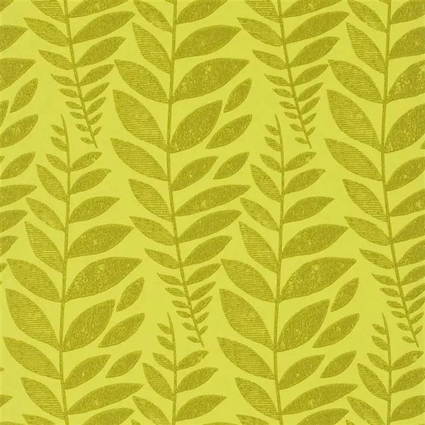 Odhni Batik leaf  04 Moss Wallpaper | Designers Guild Europe
