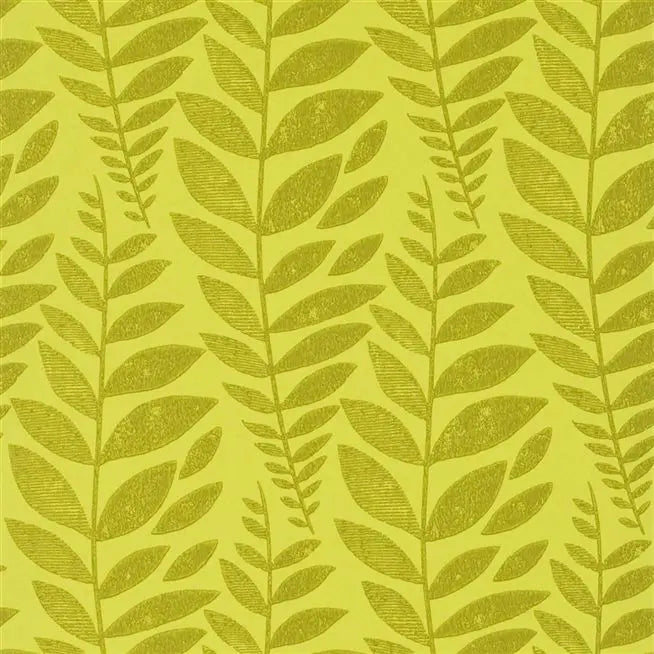 Odhni Batik leaf  04 Moss Wallpaper | Designers Guild Europe