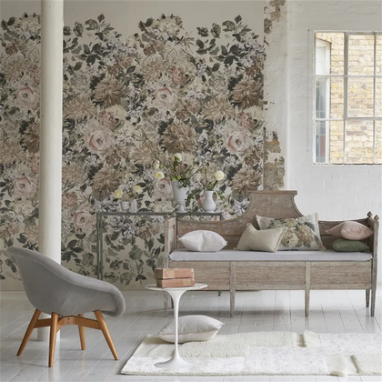 Fleurs d'artistes Floral Panel 03 Chalk | Designers Guild Europe